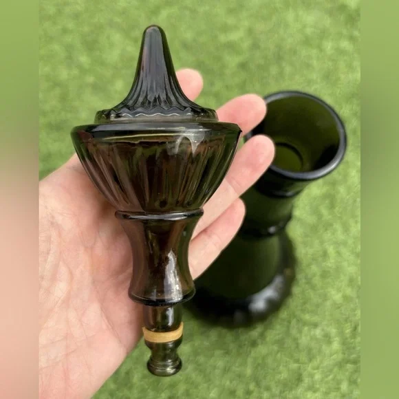 Jim Beam I Dream of Jeannie Genie Bottle 1964 Smoke Green Glass Decanter - Picture 3 of 5